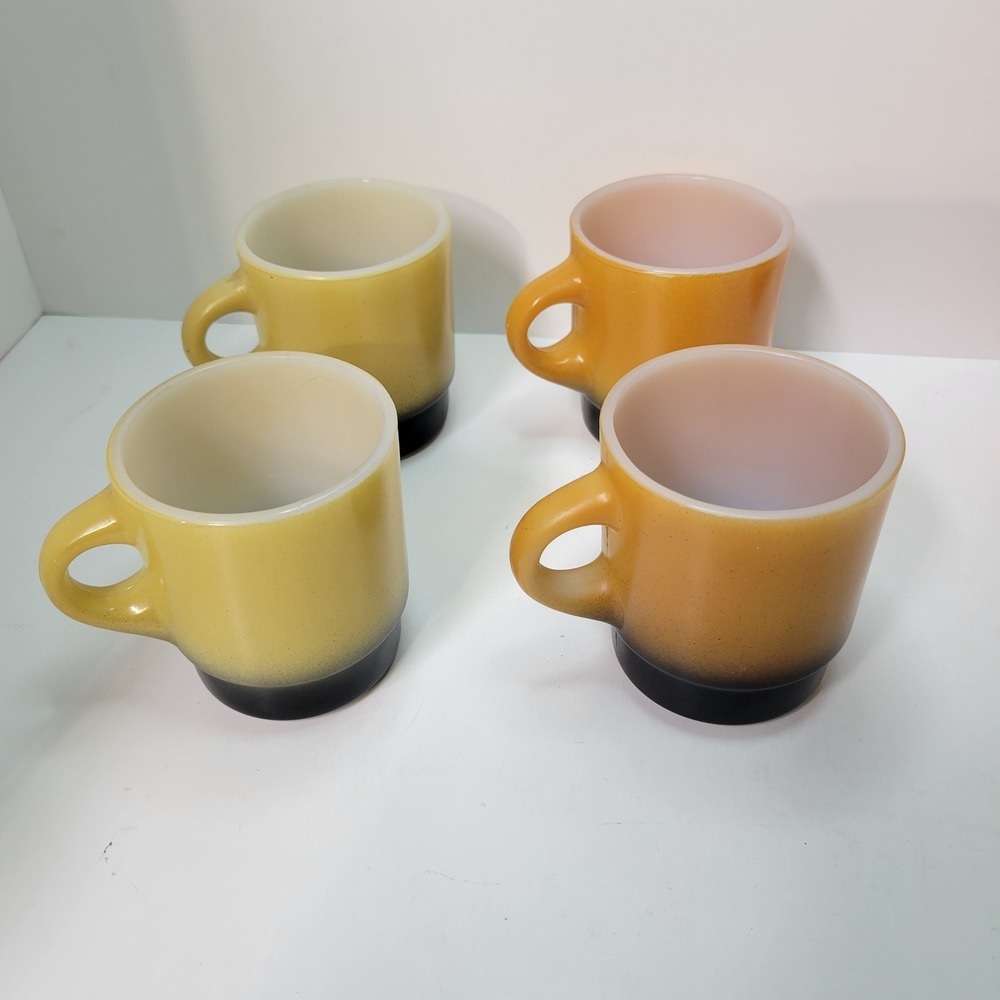 Anchor Hocking Fire King Mugs Set of 4 Ombre Fade Coffee Tea Cups - Picture 2 of 4